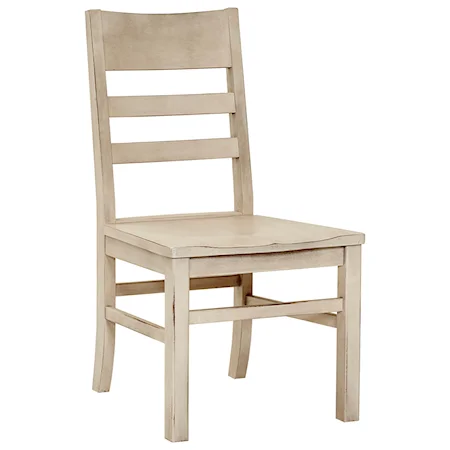 Solid Wood Cherry Horizontal Slat Side Chair